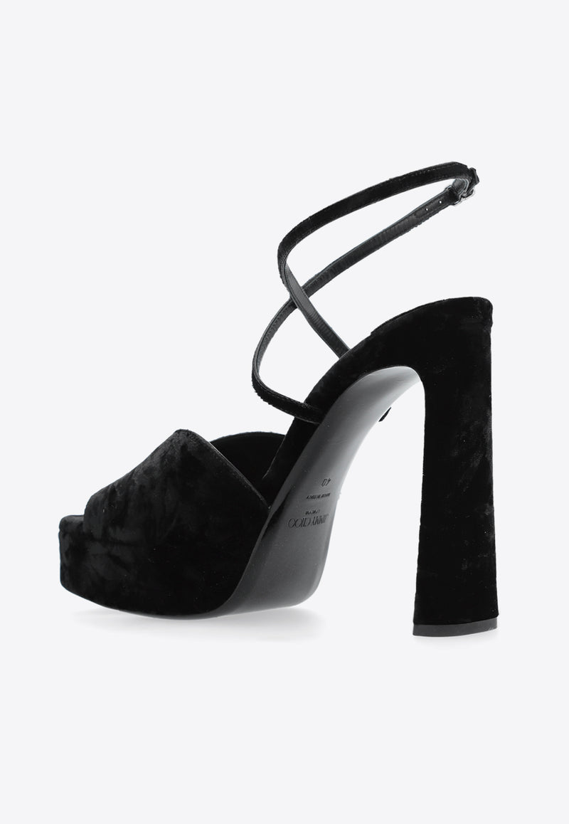 Karli 125 Velvet Platform Sandals