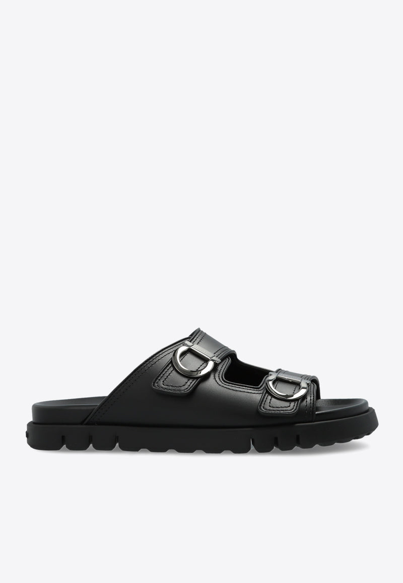 صندل من الجلد بحزام مزدوج