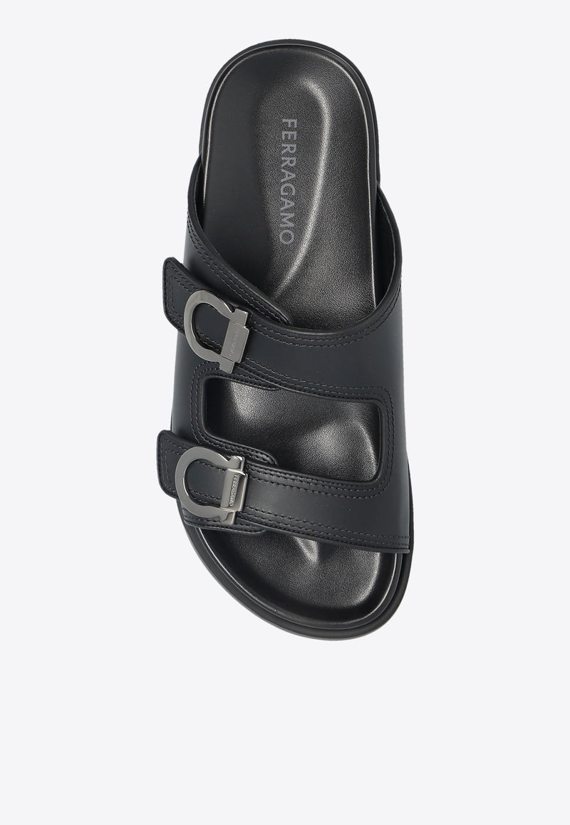 صندل من الجلد بحزام مزدوج