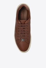 Ferragamo Grainy Leather Low-Top Sneakers Brown 029773 BRUCE 778860-MIDBROWN