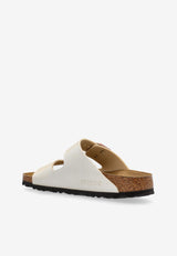 Birkenstock Arizona Leather Buckled-Straps Slides  Cream 1009921 0-GRACEFUL PEARL WHITE