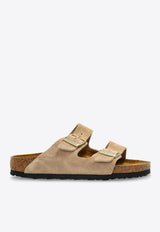 Birkenstock Arizona Suede Buckled-Straps Slides  Beige 1029260 0-SANDCASTLE