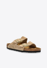 Birkenstock Arizona Suede Buckled-Straps Slides  Beige 1029260 0-SANDCASTLE