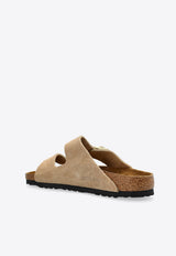 Birkenstock Arizona Suede Buckled-Straps Slides  Beige 1029260 0-SANDCASTLE