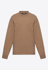 Jacquemus La Maille Logo-Intarsia Sweater Brown 245KN295 2329-810
