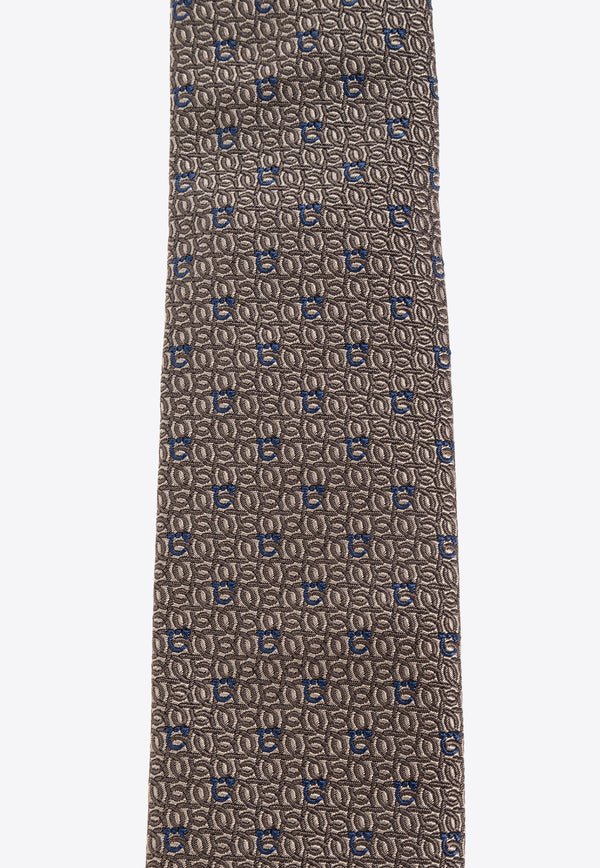 Gancini Jacquard Silk Tie