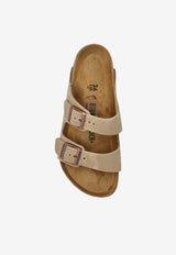 Birkenstock Arizona Leather Buckled-Straps Slides  Taupe 352201 F-TABACCO BROWN