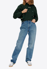 هودي بشريط حرير مُضلع يحمل شعار الماركة