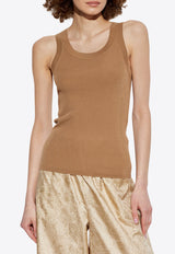 Max Mara Eliadi Ribbed Wool Top Brown ELIADI 2511361021-005