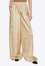 Max Mara Domizia Printed Silk Pants Gold DOMIZIA 2511131181-001