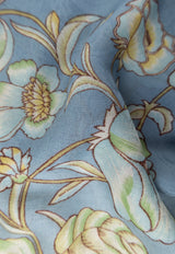 Etro Floral-Printed Rectangular Scarf Blue MATA0038 AK810-X0883