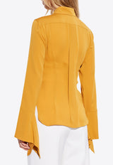 Max Mara Grecia Silk Charmeuse Shirt Yellow GRECIA 2511111031-021