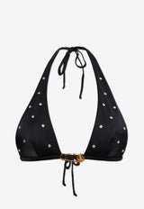 Versace Crystal Embellished Bikini Top Black GÓRA 1018127 1A13678-2B740