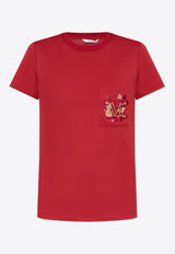 Max Mara Nunzio Logo-Embroidered T-shirt Red NUNZIO 2511941021-005