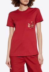 Max Mara Nunzio Logo-Embroidered T-shirt Red NUNZIO 2511941021-005