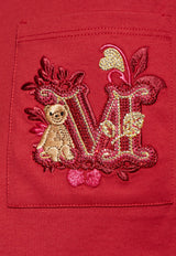 Max Mara Nunzio Logo-Embroidered T-shirt Red NUNZIO 2511941021-005