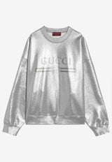 Gucci Laminated Logo Print Sweatshirt Silver 813611XJG0Z/Q_GUC-1275