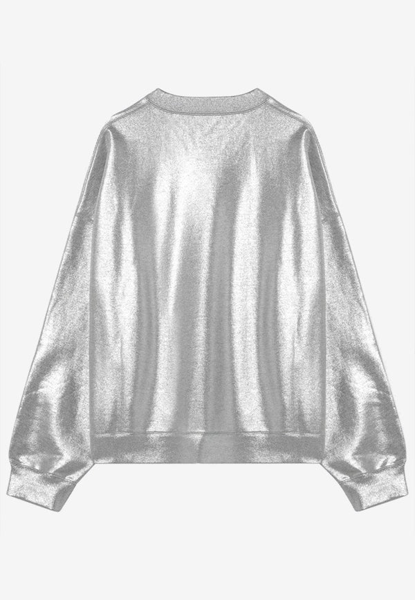 Gucci Laminated Logo Print Sweatshirt Silver 813611XJG0Z/Q_GUC-1275