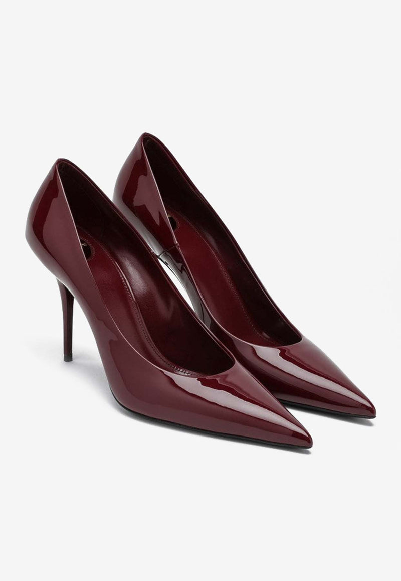 Saint Laurent Norma 90 Patent Leather Pumps Bordeaux 8136871TV00/P_YSL-6117