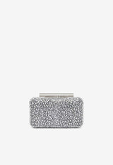 Alexander McQueen Studded T-bar Box Clutch Bag Crystal 8137151BLOQ 1000