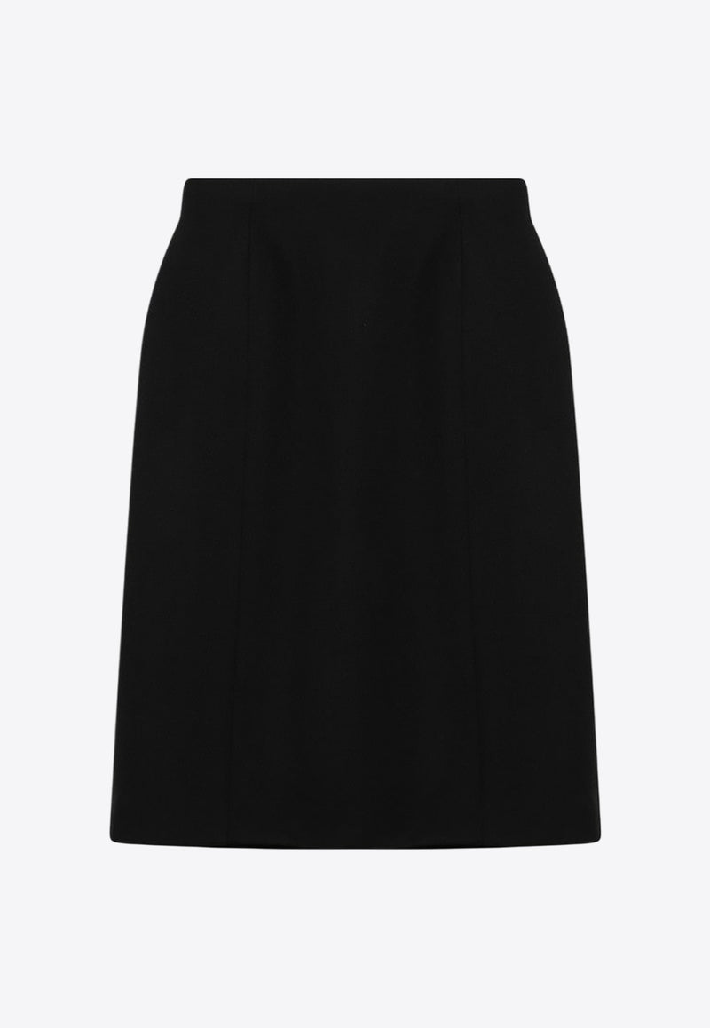Balenciaga Hourglass Wool Gabardine Skirt  Black 814083TPT24/Q_BALEN-1000