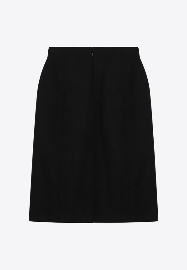 Balenciaga Hourglass Wool Gabardine Skirt  Black 814083TPT24/Q_BALEN-1000