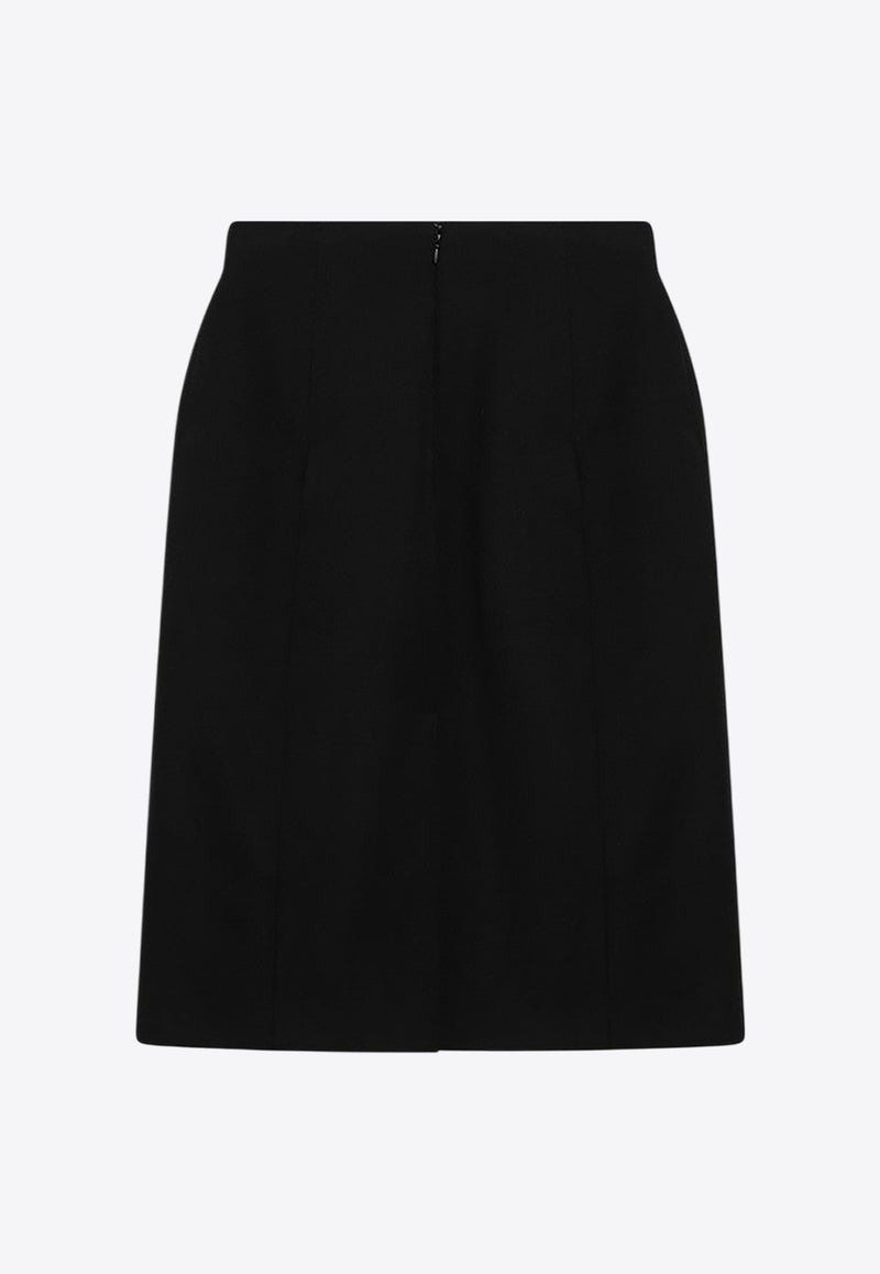 Balenciaga Hourglass Wool Gabardine Skirt  Black 814083TPT24/Q_BALEN-1000