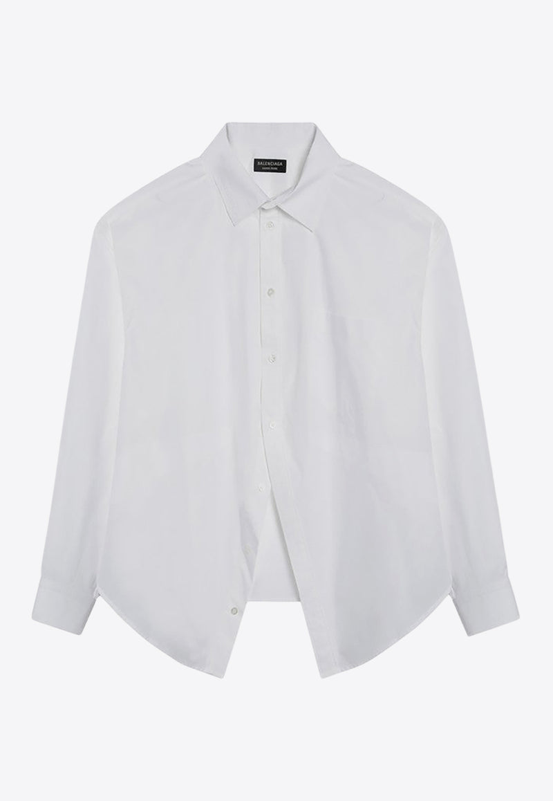 Balenciaga Asymmetrical Buttoned Shirt White 814101TNM60/Q_BALEN-9000