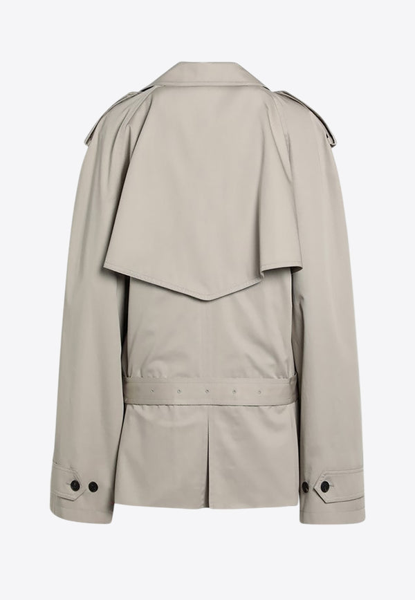 Balenciaga Double-Breasted Short Trench Coat Beige 814615TBP01/Q_BALEN-9501