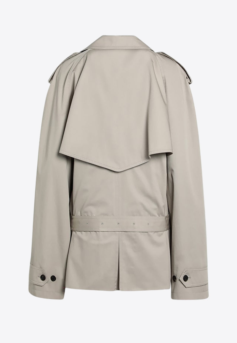 Balenciaga Double-Breasted Short Trench Coat Beige 814615TBP01/Q_BALEN-9501