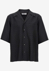 Alexander McQueen Skull Jacquard Bowling Shirt Black 814693QRABU 1010