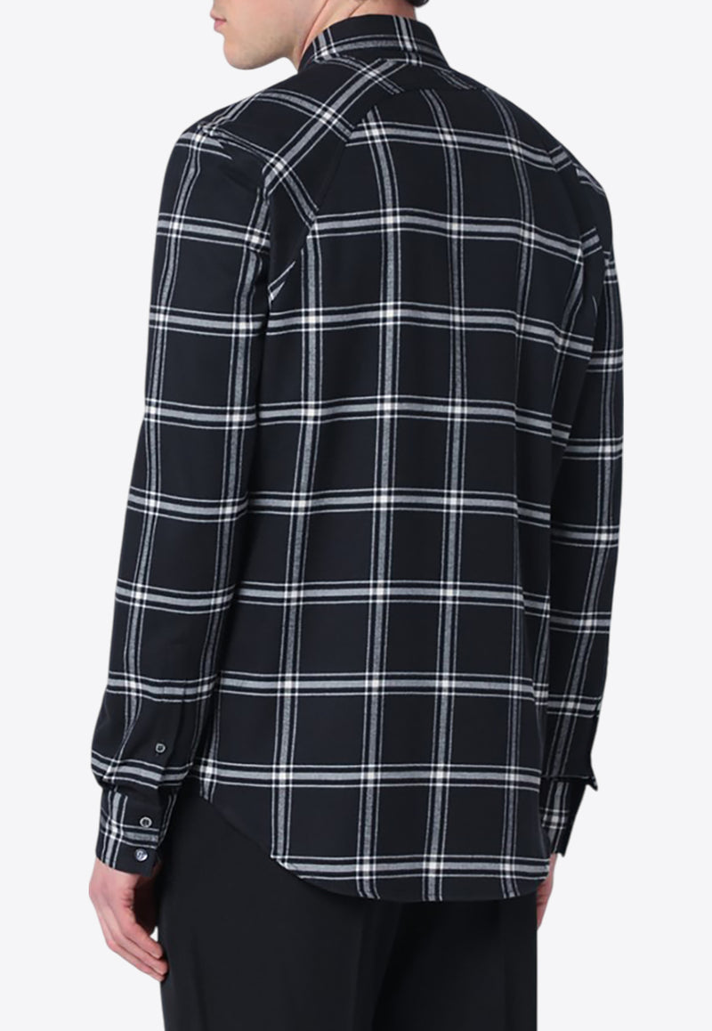 Alexander McQueen Twin Needle Harness Checkered Shirt Black 814736QSABR/Q_ALEXQ-1058