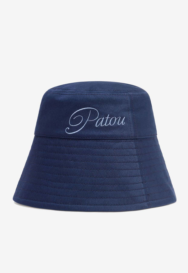 Patou Logo Embroidered Bucket Hat Navy AC1010214_699N