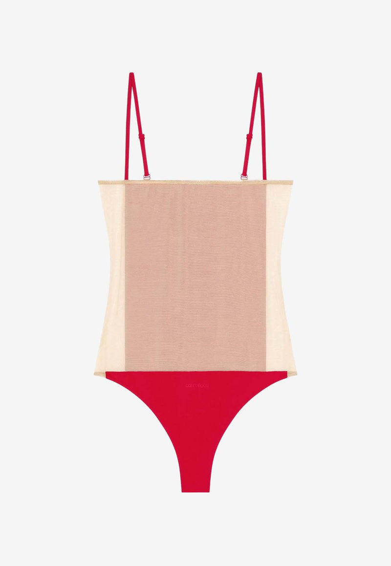 Courrèges Illusion One-Piece Swimsuit Red 125JMB041PA0043_4015