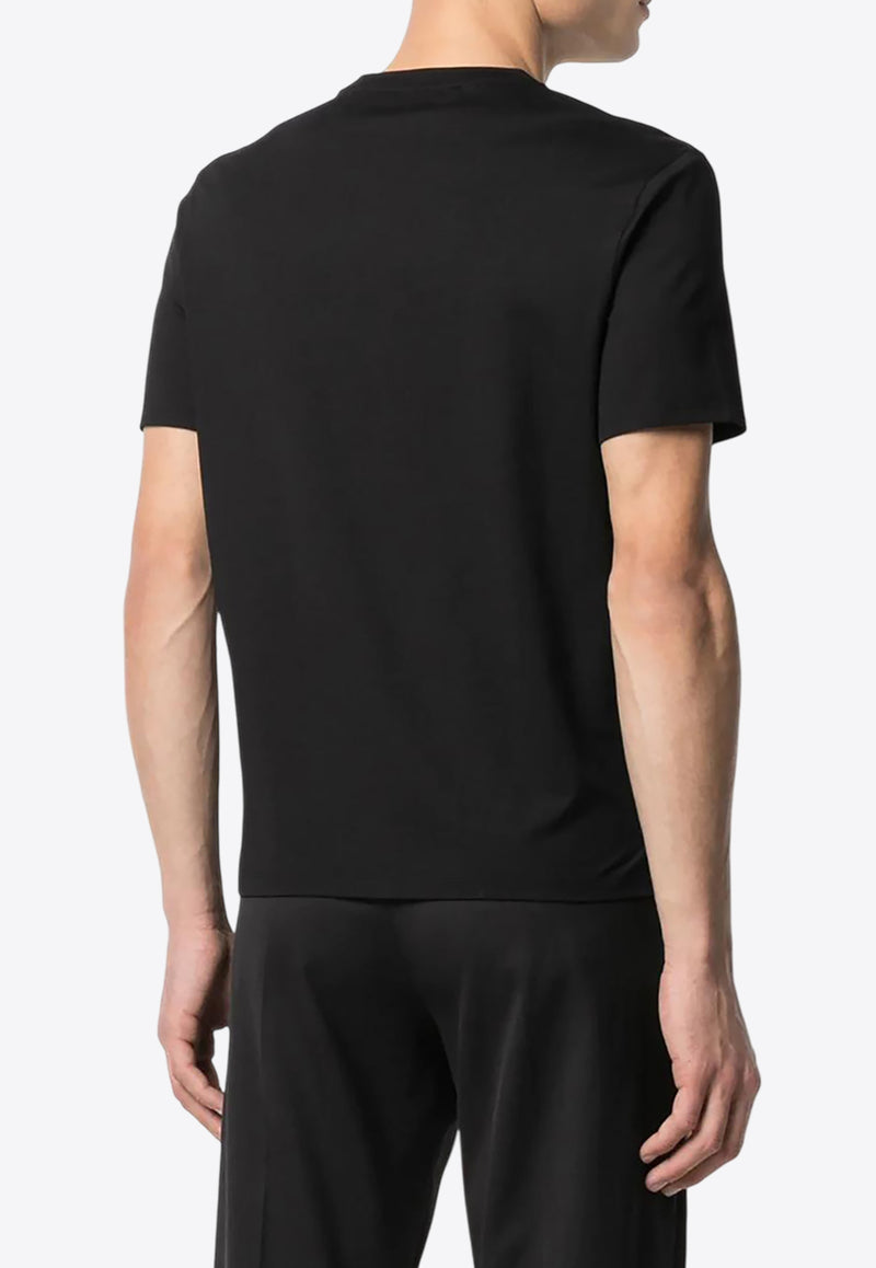 Prada Logo Embroidered T-shirt Black UJN712S2111YDP_F0002