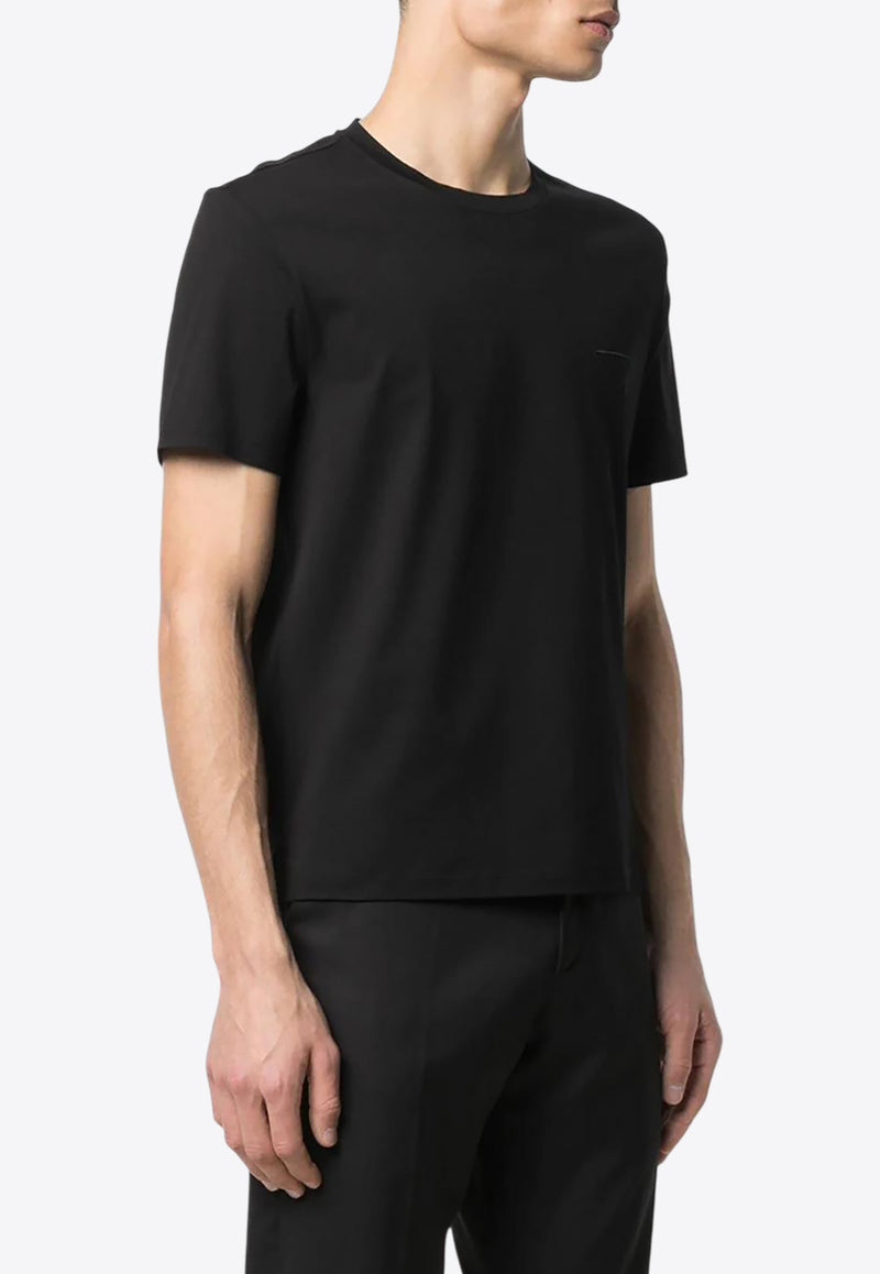 Prada Logo Embroidered T-shirt Black UJN712S2111YDP_F0002