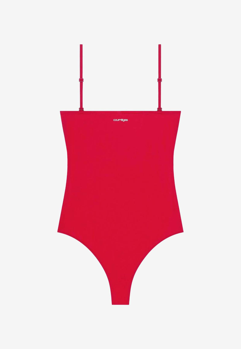 Courrèges Heritage One-Piece Swimsuit Red 125JMB042PA0043_4015