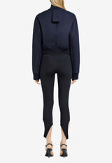 Courrèges Capri Leggings with Embroidered Logo Black 125JPA300PA0043_9999