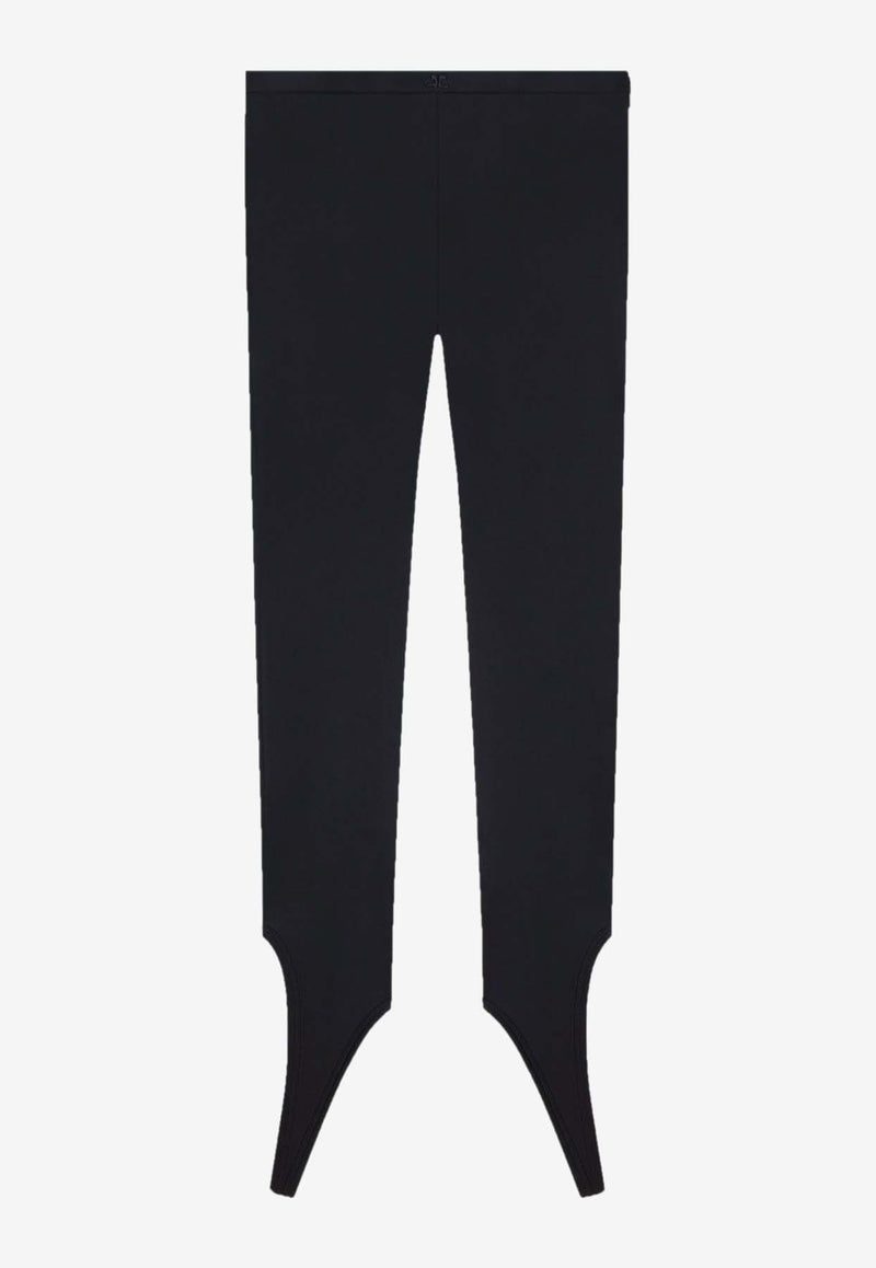 Courrèges Capri Leggings with Embroidered Logo Black 125JPA300PA0043_9999