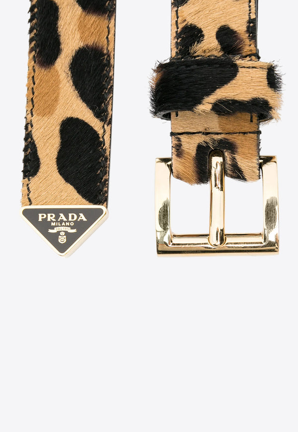 Prada Leopard Print Buckled Belt Beige 1CC6182C7B_F0151