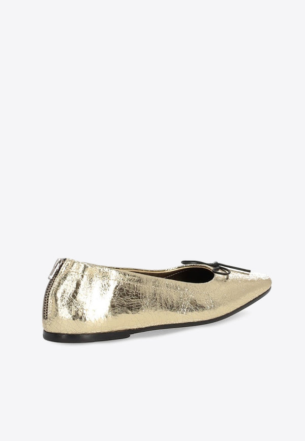 Golden Goose DB Laminated Leather Ballet Flats Gold GWF00867F007035_65121