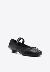 Miu Miu Logo Leather Ballet Flats Black 5I348EF025011_F0002