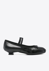 Miu Miu Logo Leather Ballet Flats Black 5I348EF025011_F0002