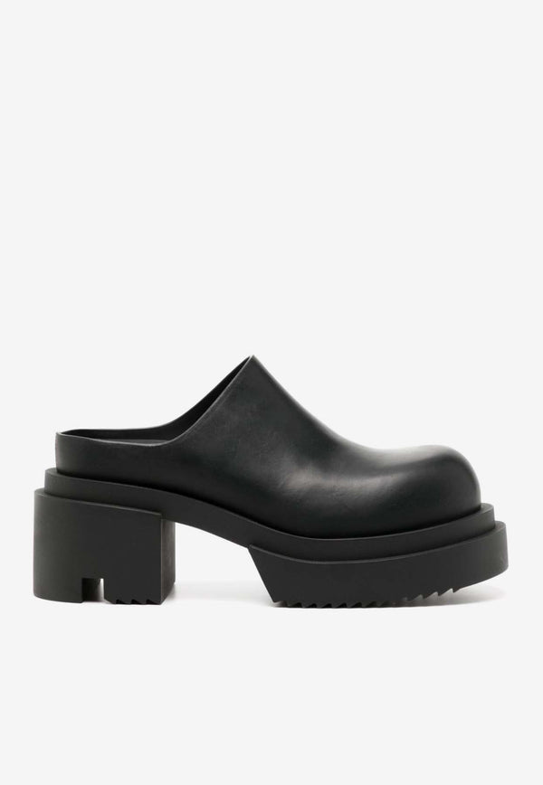 Rick Owens Lido Bogun 60 Platform Leather Mules Black RP01D2828LGE_09