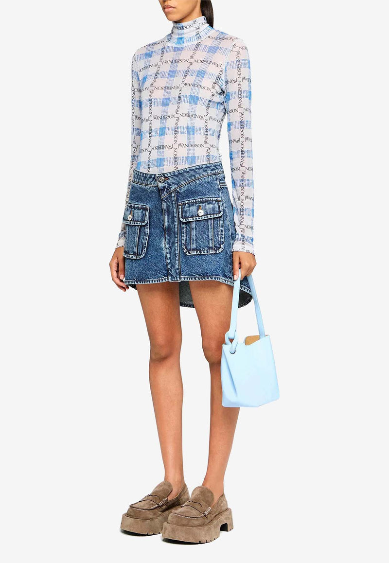 JW Anderson Curved Mid-Rise Mini Skirt Blue DK0026PG1619_172