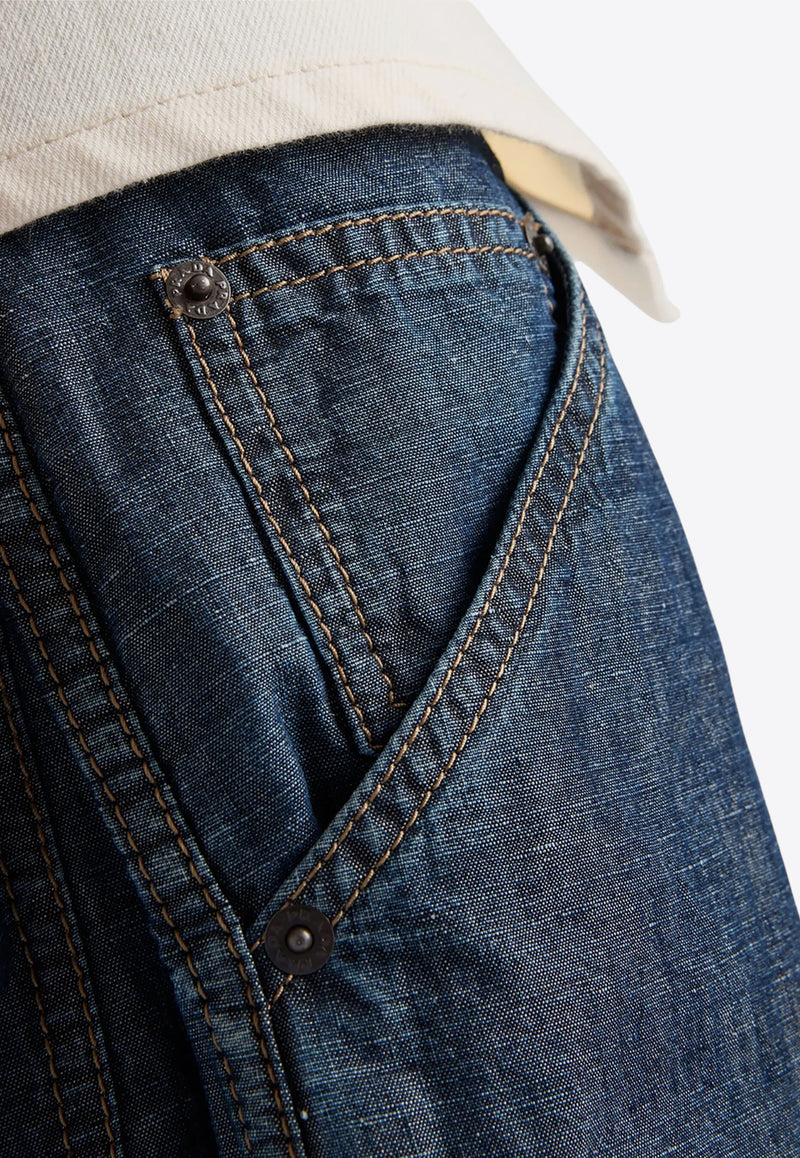 Prada Chambray Straight-Leg Jeans Blue GEP403SOOO14J2_F0008