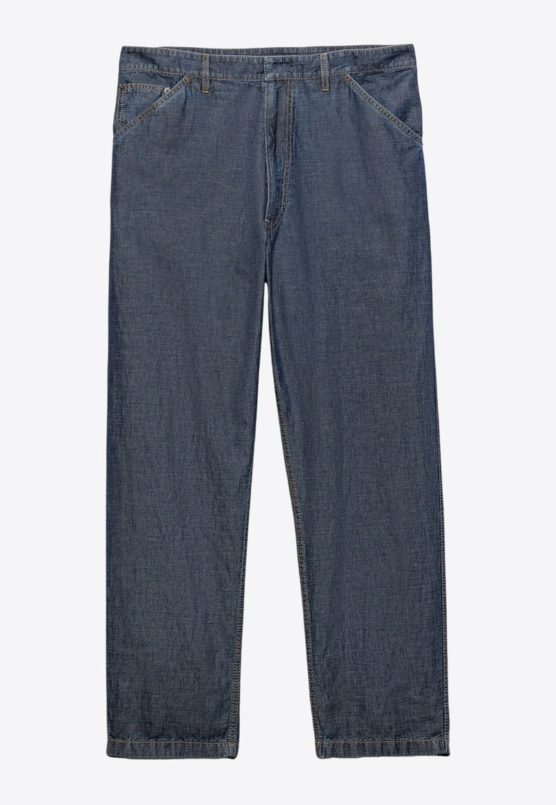Prada Chambray Straight-Leg Jeans Blue GEP403SOOO14J2_F0008