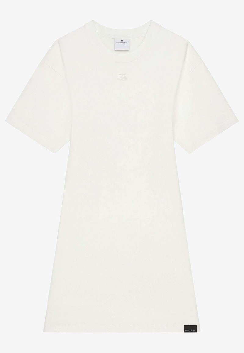Courrèges Embroidered Logo Mini T-shirt Dress White 125JRO537JS0107_0001