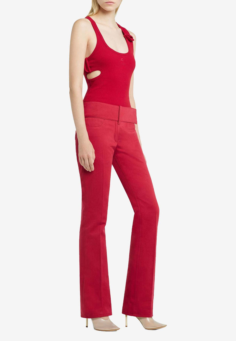 Courrèges Bootcut Belted Pants Red 125CPA316PL0178_4015