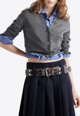 Prada Button-Up Wool Cardigan Gray P25N50SOOO16SW_F0480